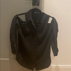 Equipment xs cold shoulder button down silk